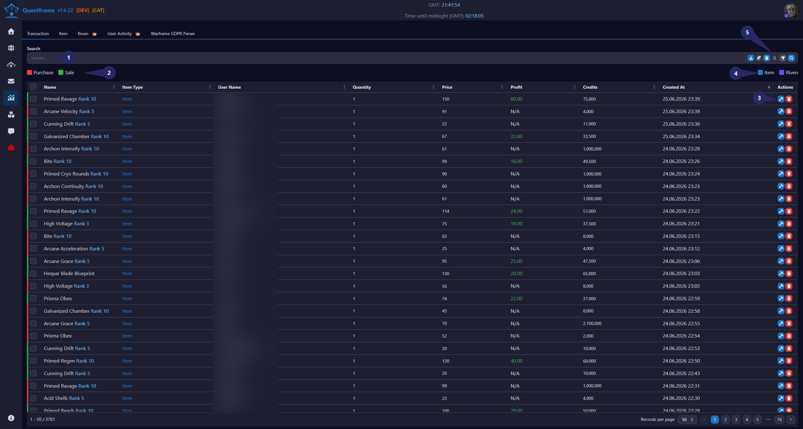 Transaction Banner